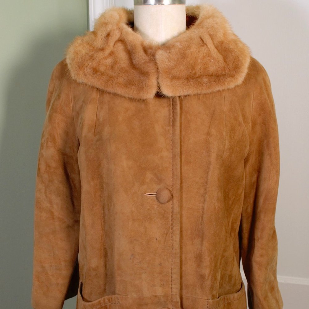 Vintage Suede Jacket w/ Fur Collar